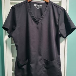Grey's Anatomy Classic Black Scrub Top Size Large